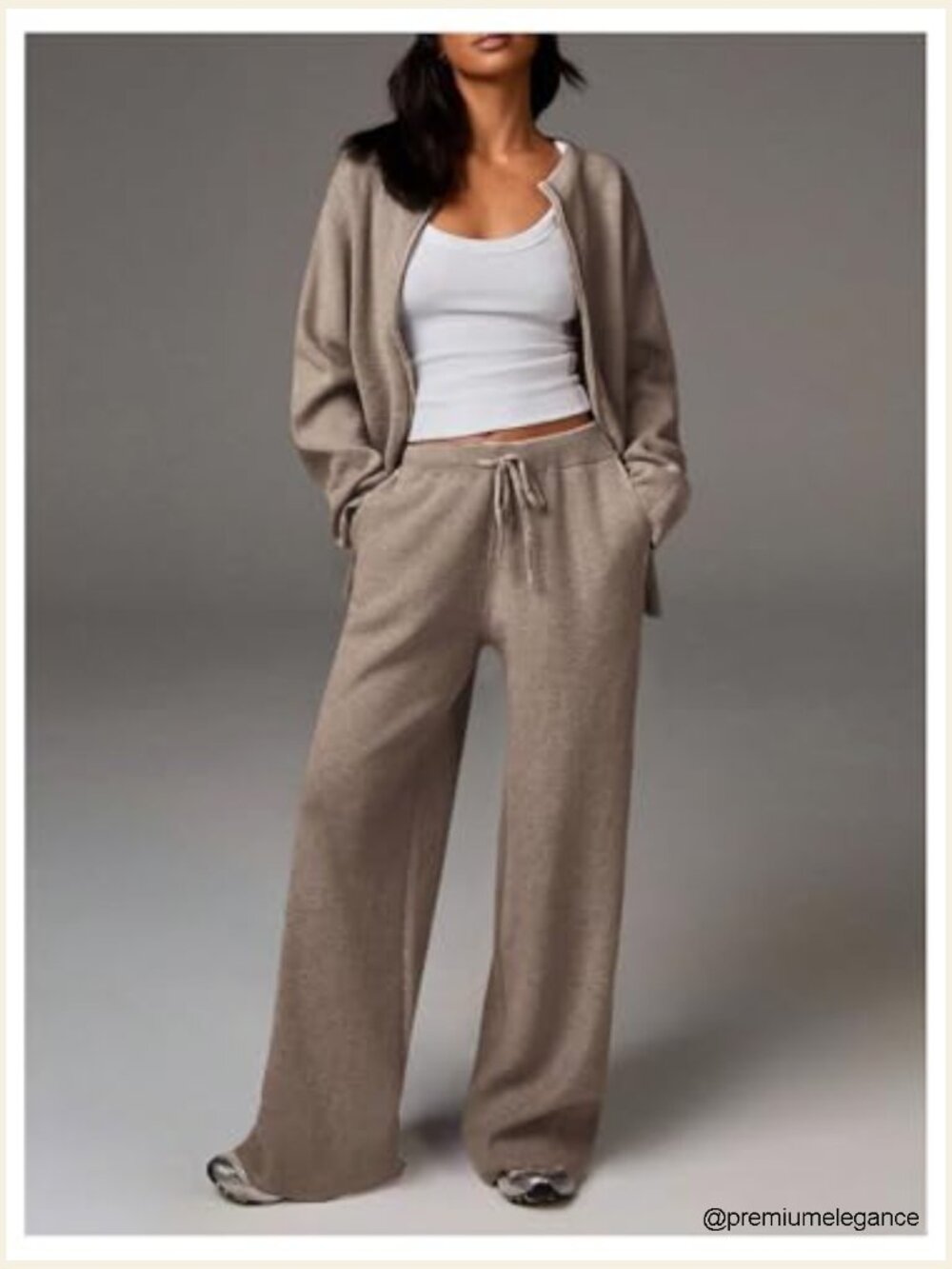 Women's Straight Leg Knit Sweater Pants with Pockets - Picture 5 of 5